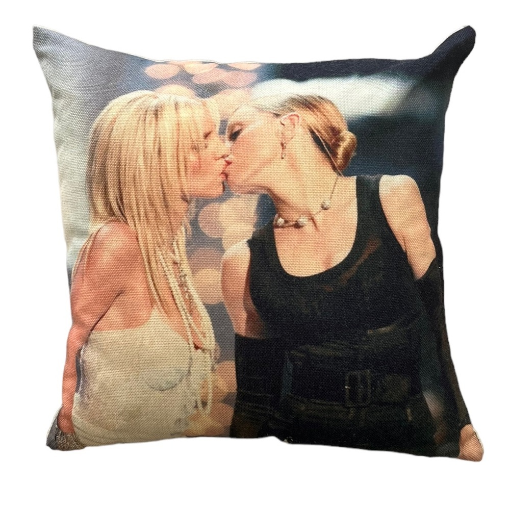 Britney Spears & Madonna VMA Kiss Accent Pillow - 16 x 16 - Picture 1 of 5